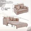 Multifunctional Fabric Sofa, Pull-Out Folding Sofa, with Storage Pockets on the Armrests, with USB Charging Function and Cup Holders (khaki, Chenille)
