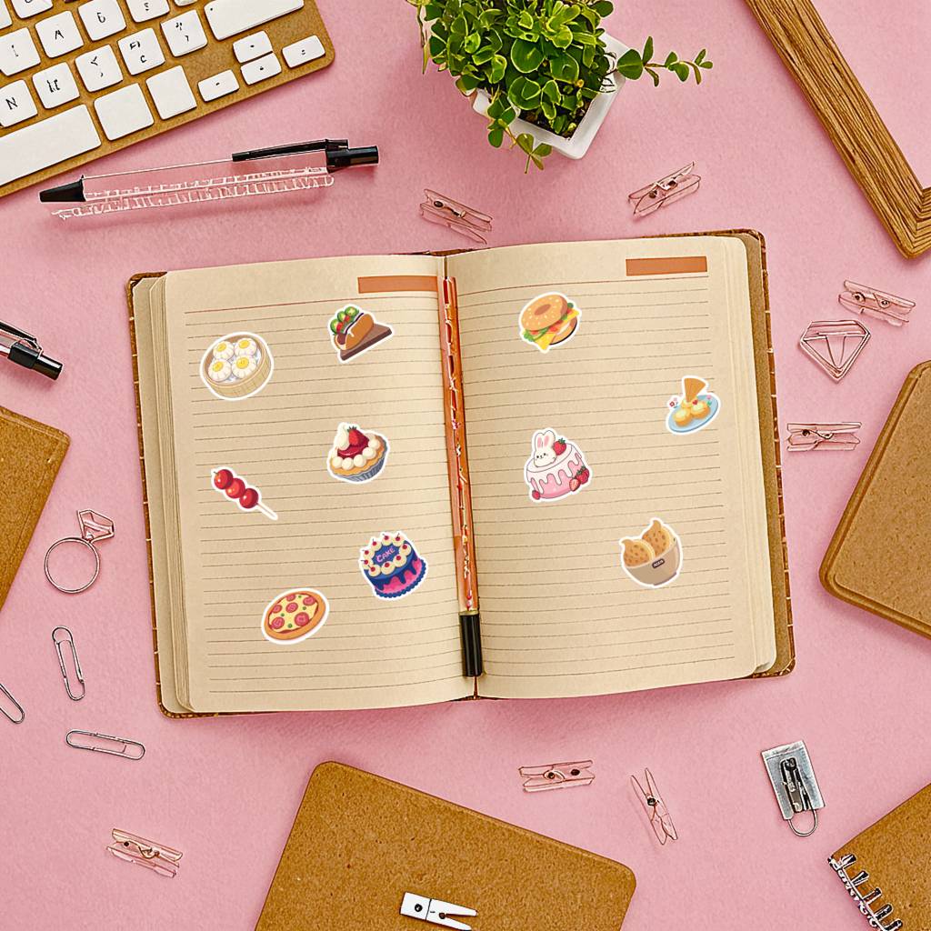 35pcs-50pcs Cartoon Cartoon Stickers Playful Dessert DIY Stickers Funny Stickers For DIY Phone Laptop Scrapbook Bike DIY Phone