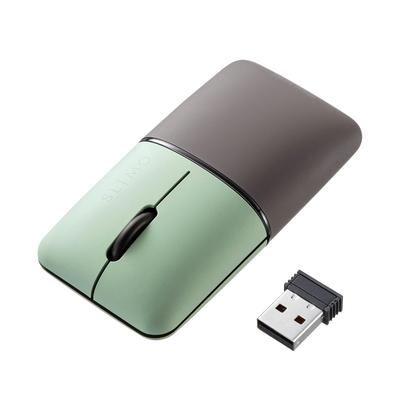 Sanwa Supply Mobilna Combo Slim i Seria SLIMO Mysz, Bluetooth/Bezprzewodowa (USB A) (Tryb podwójny), Akumulatorowy, Kompaktowy, Zielony, MA-WBBS310G