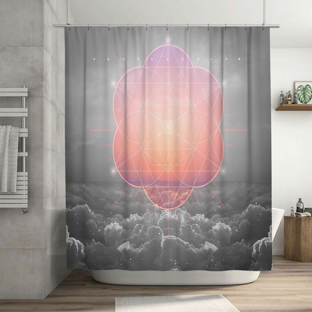 Geometric Mandala Shower Curtain Bohemian Patterned Bathroom Decor Nature Zen Art Tapestry Wall Hanging Modern Home Textile