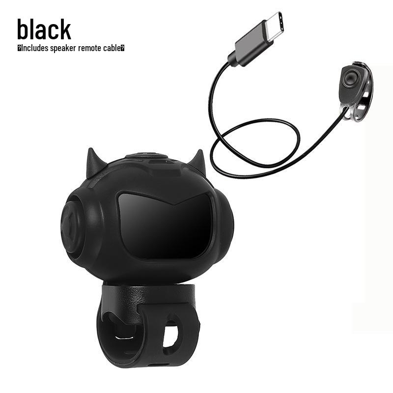 Loud Electric Bike Horn with Tri-Color Lights, USB-C Charging, Universal Fit, Night Warning Lamp