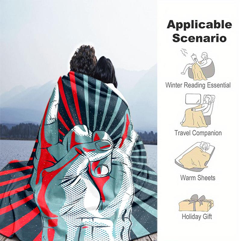 1PC Musical Elements Printed Blanket, All Season Lightweight Home Office Outdoor Nap Multifunctional Blanket A10