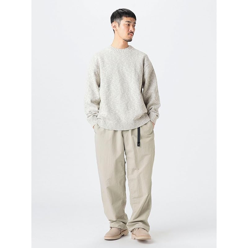 [Beaming Life Store by BEAMS] L/S Knit 5 Gauge Stretch Slab Crew Neck Knit Men's GREY L_92150360286