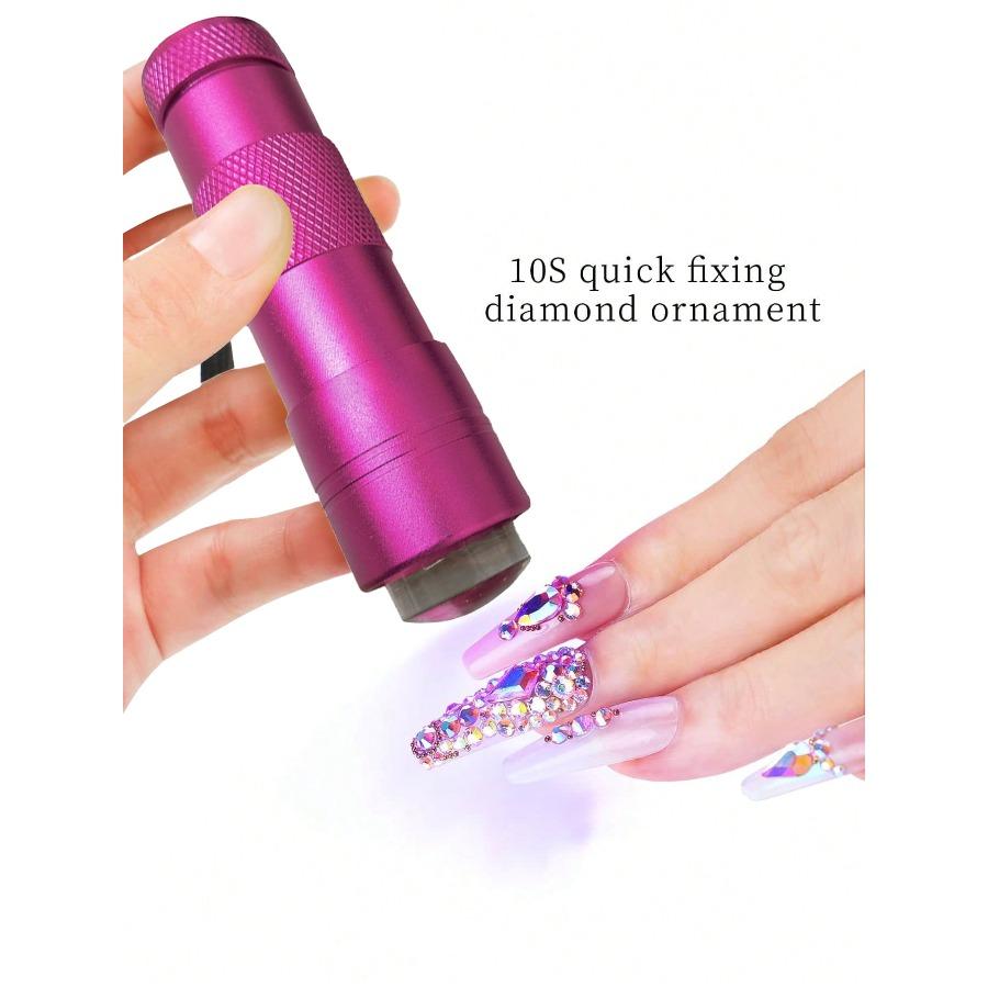 1/2pcs Silicone Press Nail Lamp Handheld Nail Art Drying Lamp with Silicone Stamper Mini Light Therapy Lamp Small and Portable