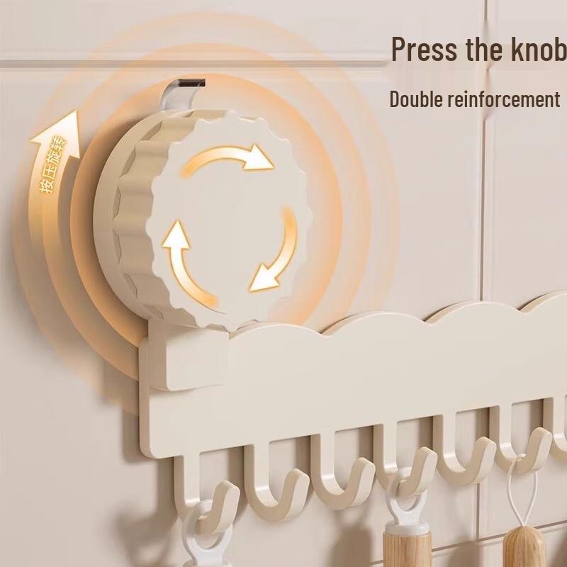 10-Hook Suction Cup Kitchen Rack