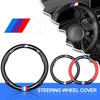 XWKPB1 1Pcs Leather Carbon Fiber Car Steering Wheel Cover Car Accessories For E34 E46 E39 E38 E90 E60 E36 F30 F30 F10 E92 E38 E91