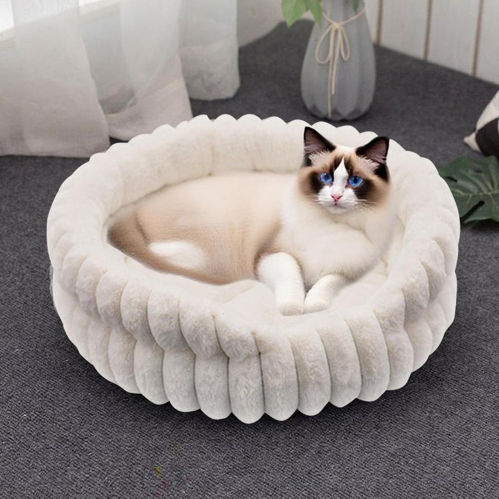Pet Beds For Cats Beds For Indoor Cats Donut Round Supplies For Sleeping Puppy Winter Animal Outdoor Calming Travel Cold Weather