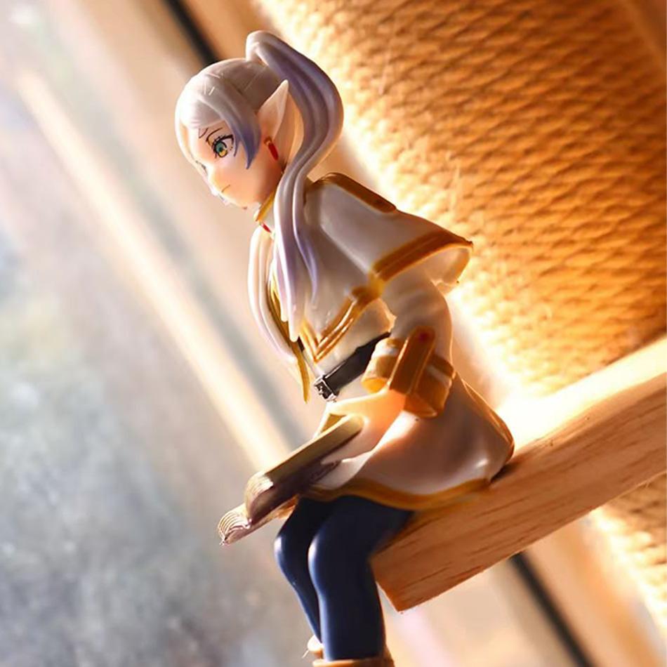 14cm Frieren: Beyond Journey's End Animation Figure Sitting Fern Action Figures Frieren Noodle Stopper POLYVINYL CHLORIDE Miniature Statue Collector