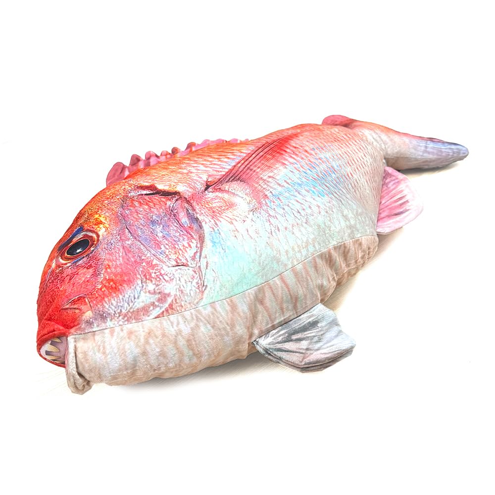 Red Sea Bream Plush Toy Cushion 80cm Jigging Figure Toy Fish Display Ultra-Realistic Life-Sized