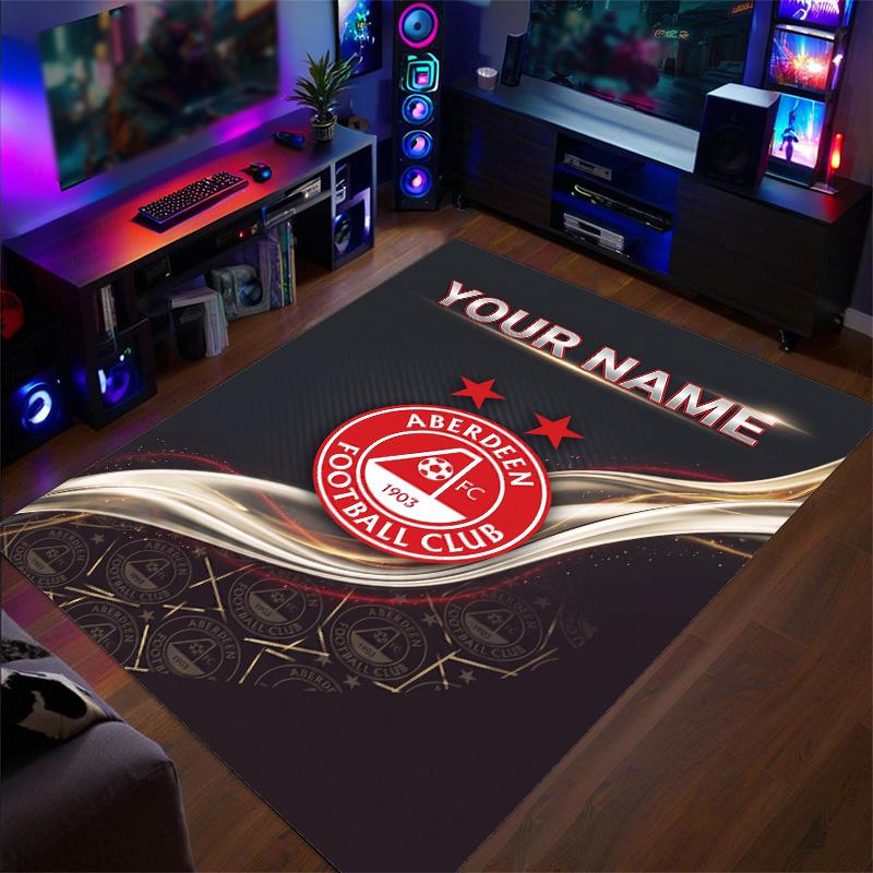 Crystal Velvet Rug Aberdeen FC Print Custom Name Text Floor Mat Home Decor