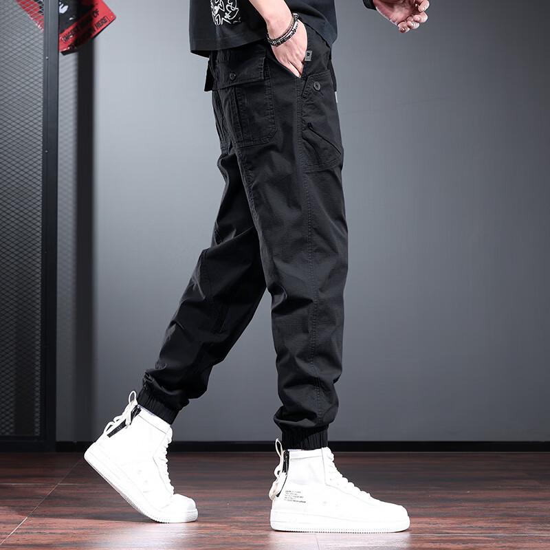 Jie Lei Nuo Men's Loose-Fit Casual Tapered Cargo Pants