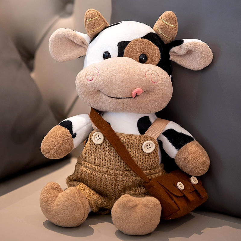 Brinquedo de Pelúcia de Vaca Fofa Animal de Pelúcia Macio Para Crianças Menina Bebê Presente
