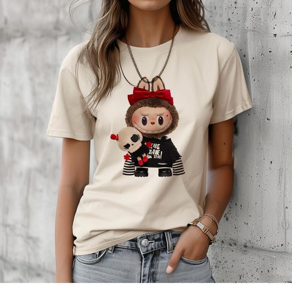 

S-6XL Стиль Милый Летний Топ Лабубу 3D Графика Футболки с Коротким Рукавом Футболка 5XL