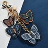 Durable Butterfly Keyring Keychain Pendant Imitation Leather Texture Key Chain