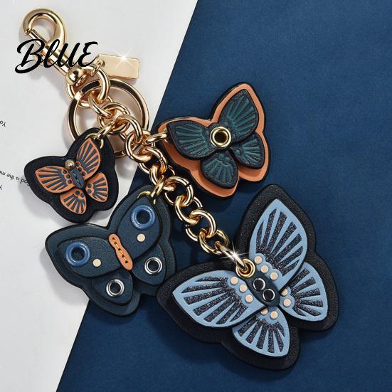 Durable Butterfly Keyring Keychain Pendant Imitation Leather Texture Key Chain