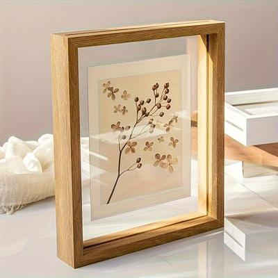 1 Pc Doppelseitiger transparenter Bilderrahmen Glas-Bilderrahmen Montagerahmen 7-Zoll-Muster DIY-Bilderrahmen Pendelrahmen