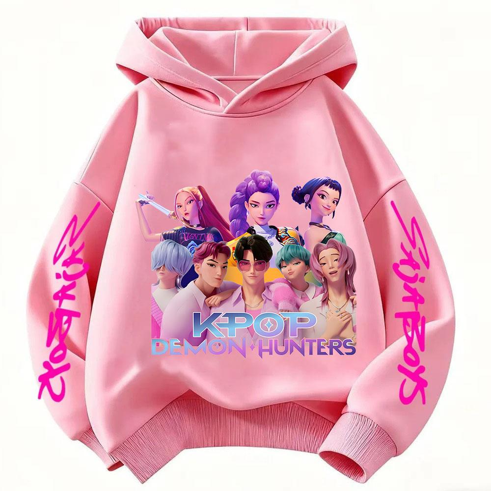 KPop Demon Hunters Huntrix Hoodie Kids Clothes Princess Girls Clothes Fashion Kids Clothes Spring and Autumn Sweatshirt Tops for