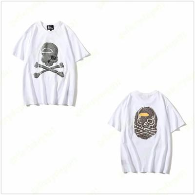 Summer Fashion Heavyweight Retro Men's Fun Skull Head 100% Cotton Printed Round Neck High Quality Casual Fitness Street T-shirt