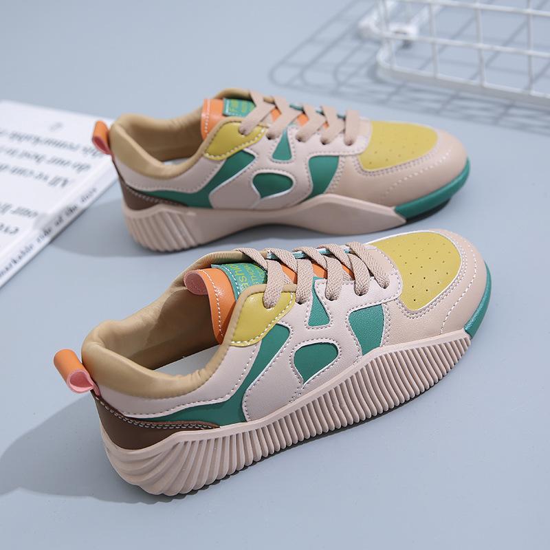 2024 Autumn Women's New Fashion Retro Casual Shoes Comfortable All-match Thick-soled Shoes Breathable Sneakers