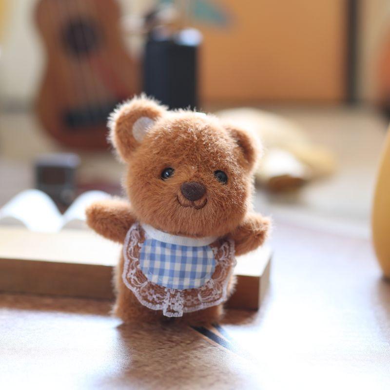 Bearshaped Plush Keychain Charm Short Pile Material Bag Decoration Collecting