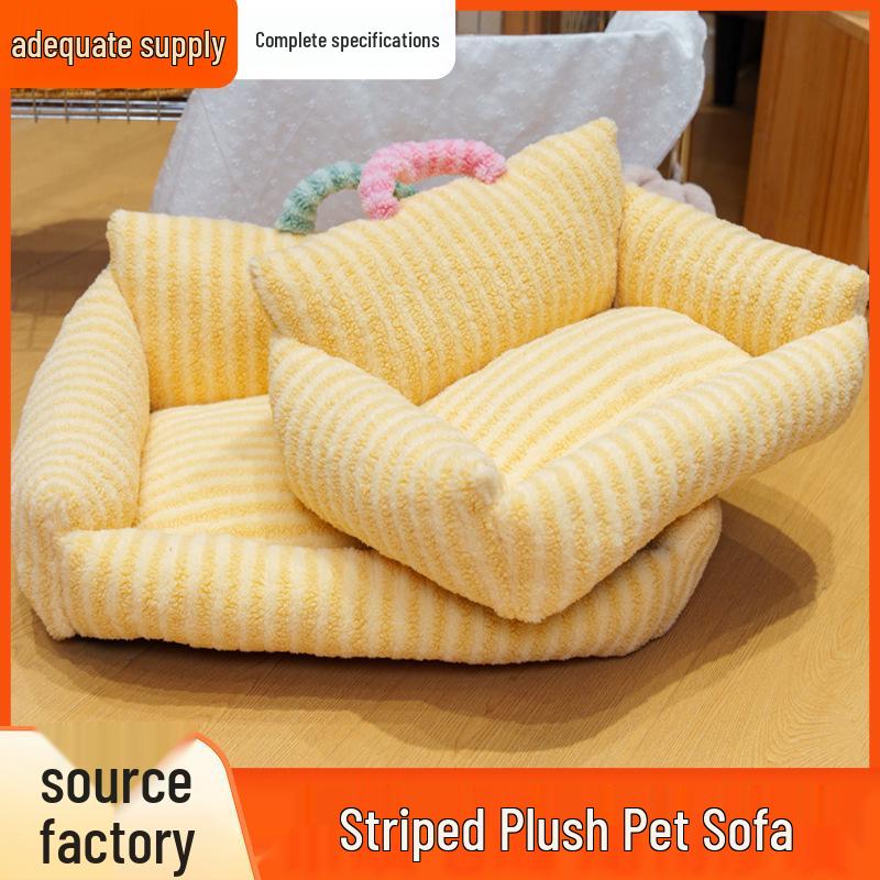 Plush Pet Sofa: Warm, All-Season Bed for Cats and Dogs