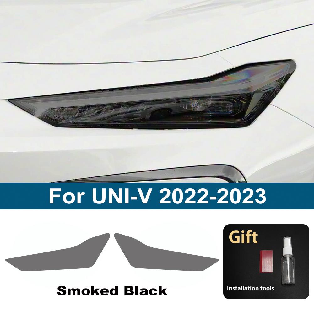 For Changan Smoke Black High Gloss Pre-Cut TPU Headlight Protective Film PPF Anti-Scratch Vinyl Wrap Cover Kit Car Accessories