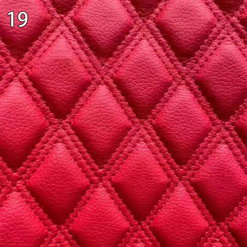 Thick Quilted Faux Leather Fabric Embroidery Upholstery Fabric Car Roof Bedside Leather Door Sponge Trim Decoration