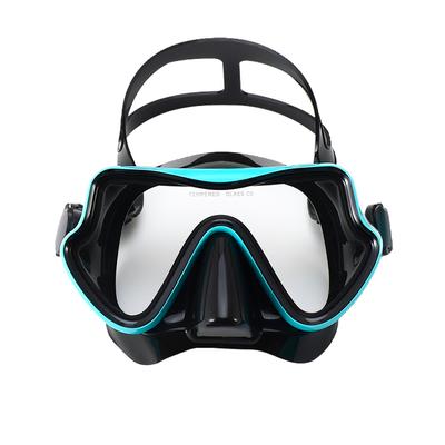 Máscara de buceo, gafas de natación, esnórquel, faldón de silicona, vidrio templado, panorámicas, HD, para adultos y jóvenes, antivaho con protector nasal.