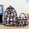 School bag new fashion nylon school bag for primary and secondary school students to reduce the burden, large capacity three-piece set