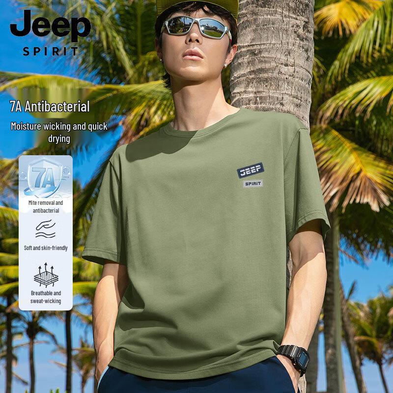 JEEP SPIRIT Men s Anti-bacterial Print Short Sleeve T-Shirt 3XL