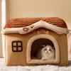 Warm Winter Cat Nest  Universal House for All Seasons  Castle-shaped Villa  Enclosed Bed House  Winter Pet Cat Supplies