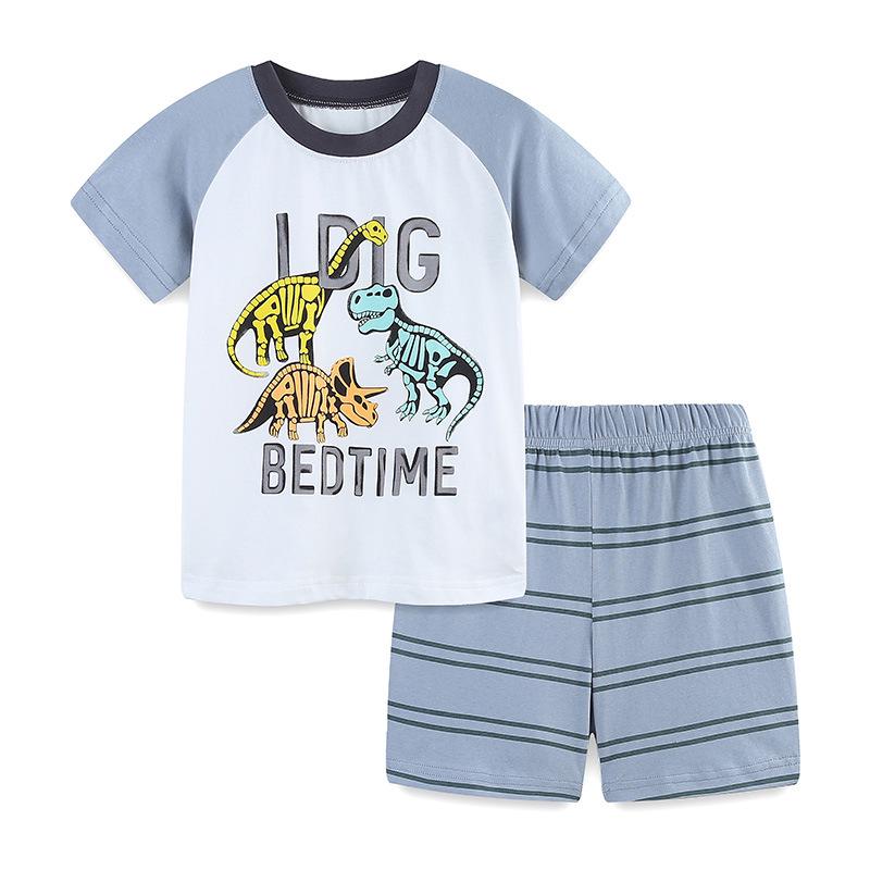 

Boys Summer Cartoon Animal Print Cotton Shorts Set 3Y (100 cm)