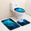 3D Feather Bathroom Toilet Three-Piece Floor Mat Door Mat Bathroom Carpet
