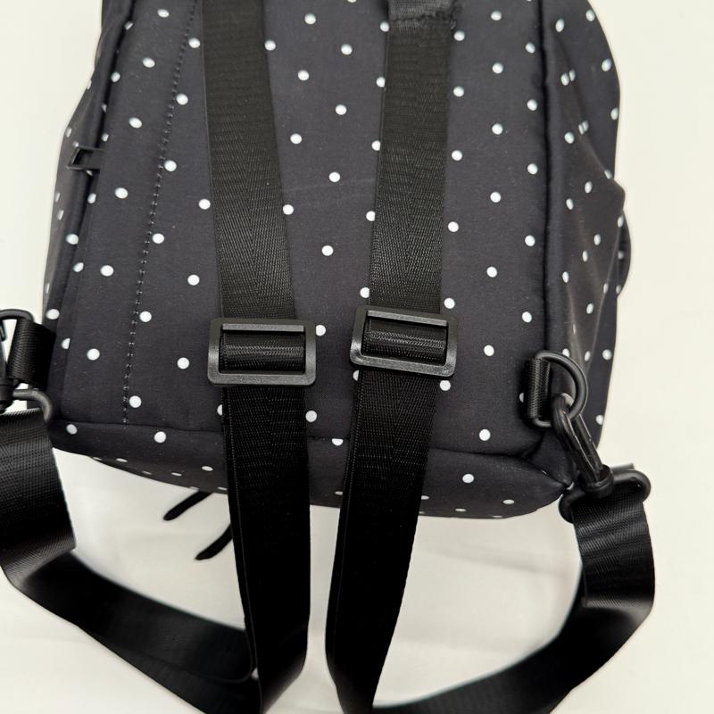 Polka Dot Backpack for Women and Students with Drawstring Closure and Front Pockets