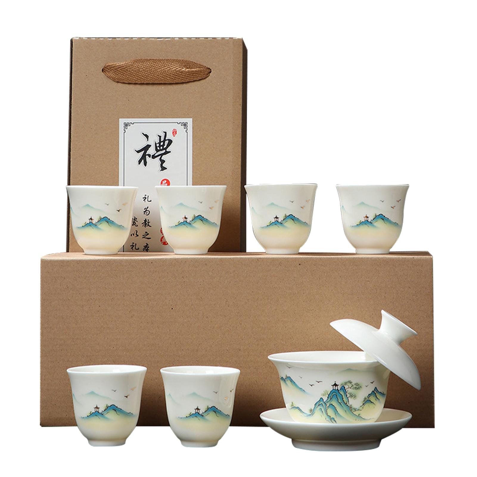 

Mutton Fat-Jade Porcelain Gongfu Tea Set Elegant Household KungFu Tea Service For Household