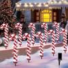 Solar Christmas Cane Ground Insert Light Red and White Dual-Color Cane Light LED Christmas Courtyard Lawn Light