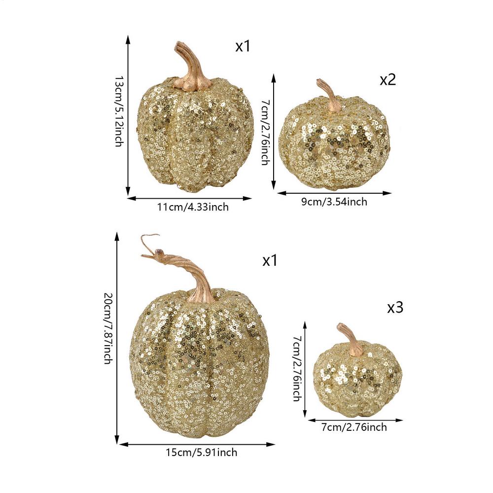 7pcs Artificial Pumpkins Sets Ornament Fake Simulation Pumpkins Halloween Thanksgiving Party Props Home Decoration