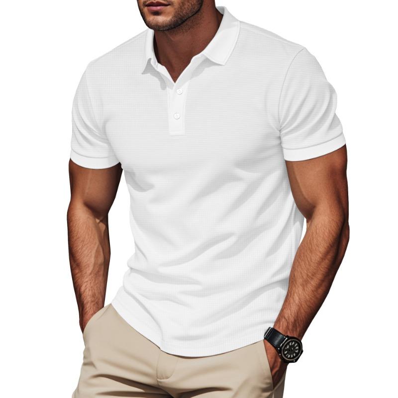 Summer New Men's Polo Shirt Solid Color Lapel Color Matching Short-sleeved Men's Polo Shirt In Stock