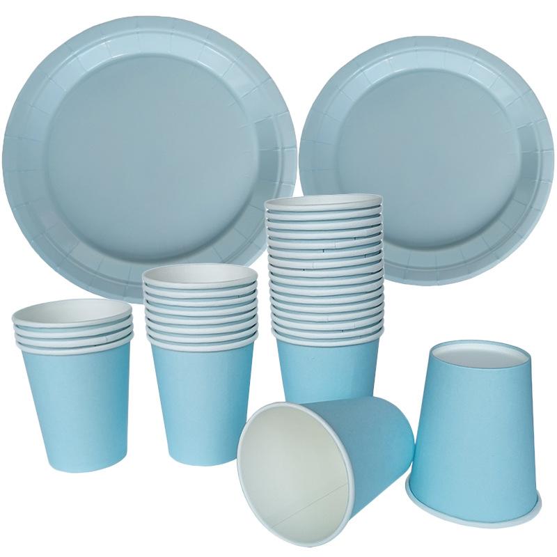 Disposable Party Tableware Set Paper Plates Cups Party Supplies Disposable Dinnerware Set for New Year Valentine Birthday