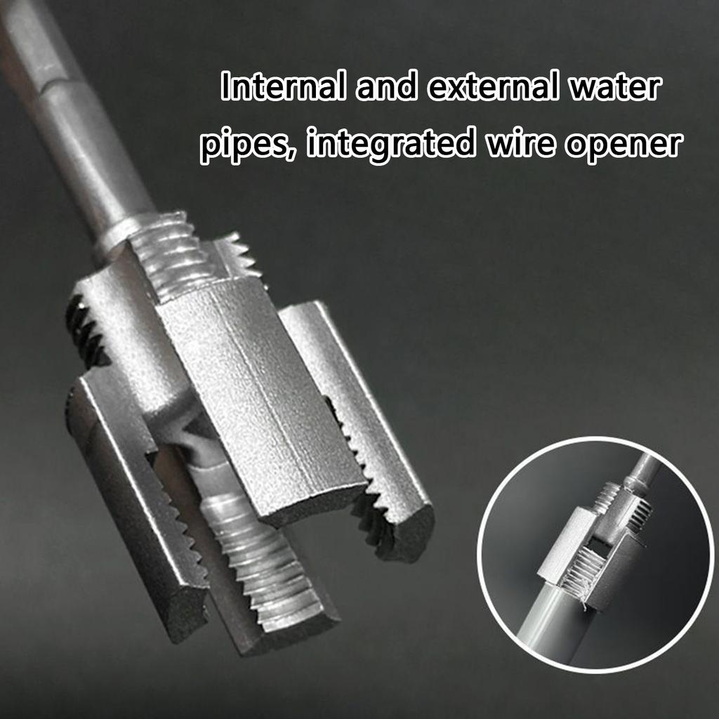 1/2'' 3/4'' Water Pipe Thread Opener Internal External Integrated Water Pipe Wire Opener For Electric Drill