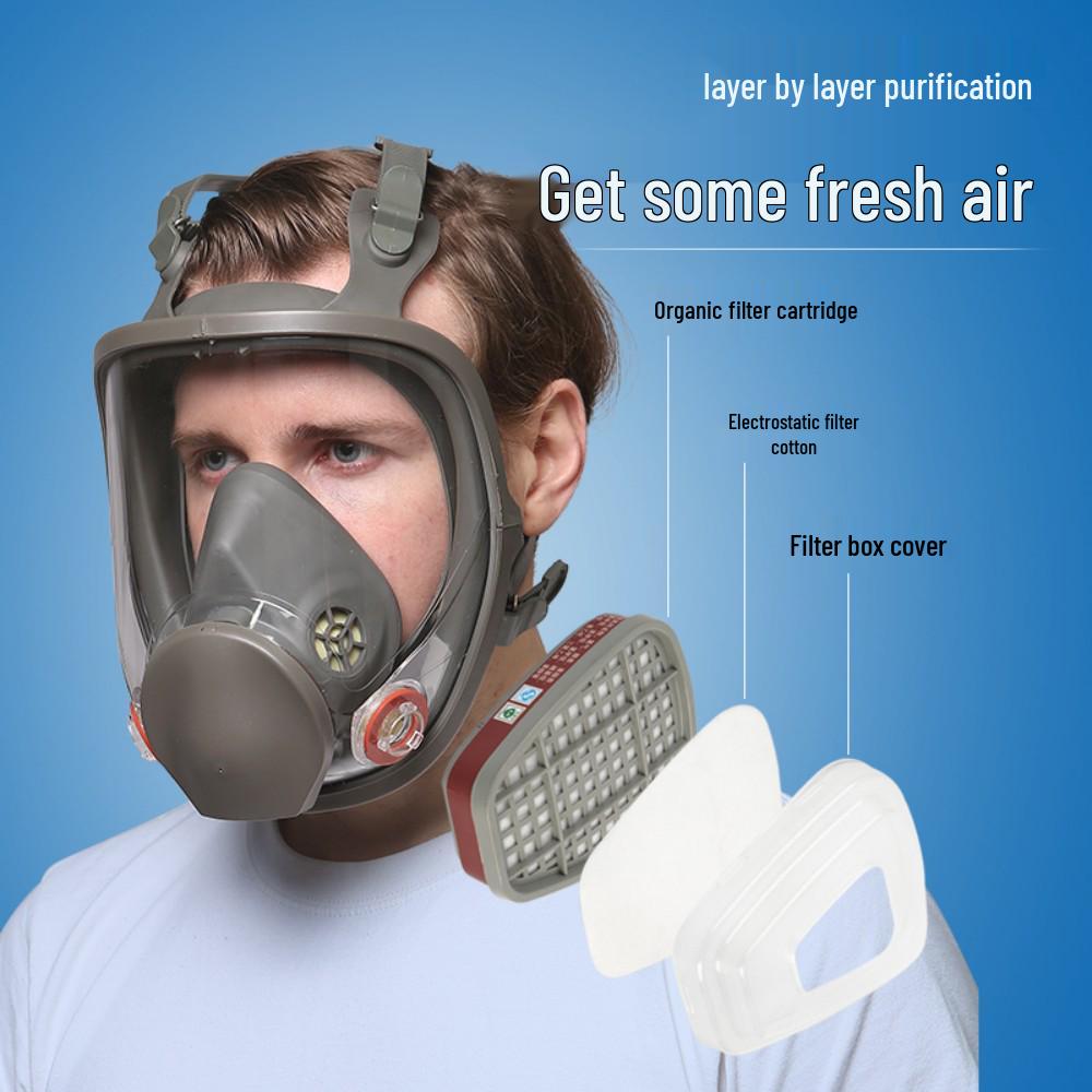 Αγγλική Μάσκα Προσώπου 6800 Πλήρους Προσώπου Ανθεκτική στη Σκόνη & στα Τοξικά Αέρια με Φίλτρο Αυτοαναρρόφησης, Μεγάλο Πεδίο Όρασης, Πλήρως Κλειστή Προστασία