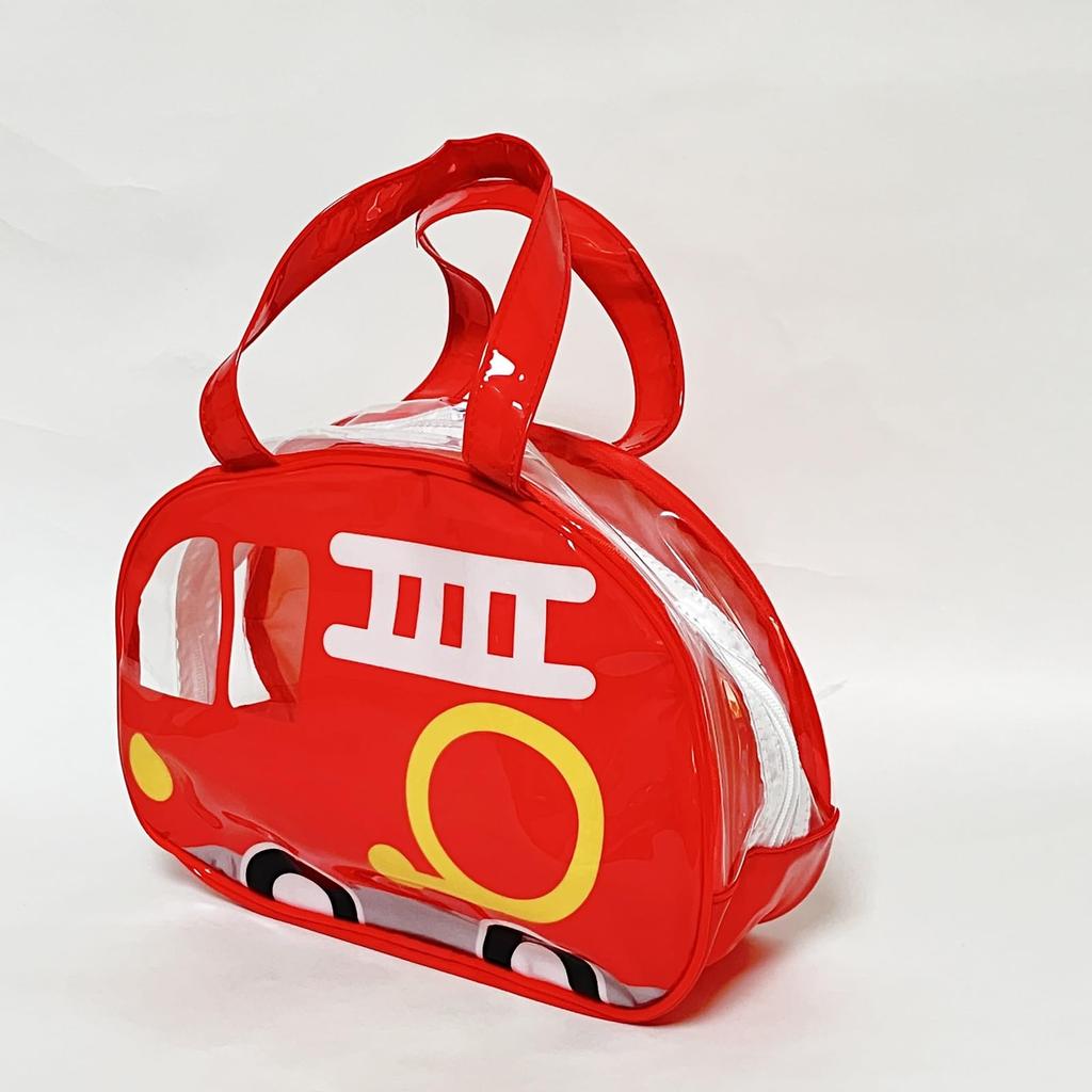 Pool Strand Kindergarten Vinyltasche, Tasche, Pool, Strand, Kinder, transparent, wasserdicht, Kindergarten, Schule, Tasche, ki-184 (Feuerwehrauto)
