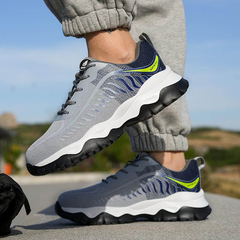 Steel Toe Cap Light Breathable Sneaker Men Indestructible Shoes Anti-puncture Safety Shoes Protective Work Industrial Footwear