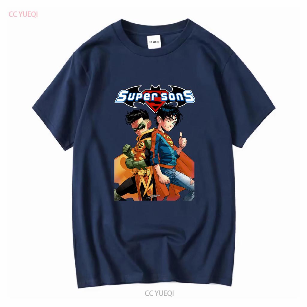Super Sons T-Shirt Superboy Robin Damian Wayne Jon Kent Jimenez Kunst vintage Gewaschen Weich Streetwear Oberteil für den Alltag
