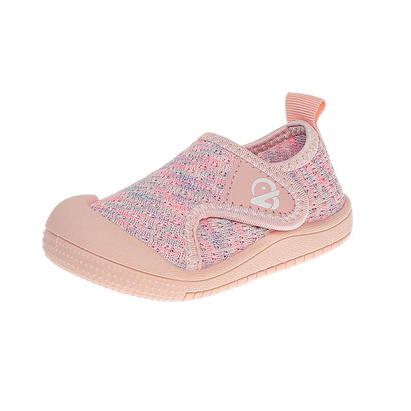 Baby Mädchen lässige Fly-Woven Mesh atmungsaktive Sneaker 2025 Frühling und Herbst neue weichsohlige Klettverschluss-Sneaker