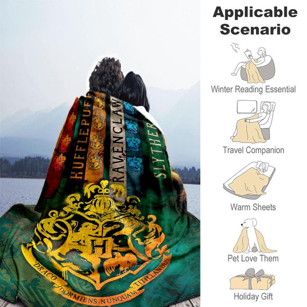 1pc Gryffindor Hufflepuff Ravenclaw Outdoor Flannel Throw Blanket All Season Soft Warmth,Home Decor 1031063