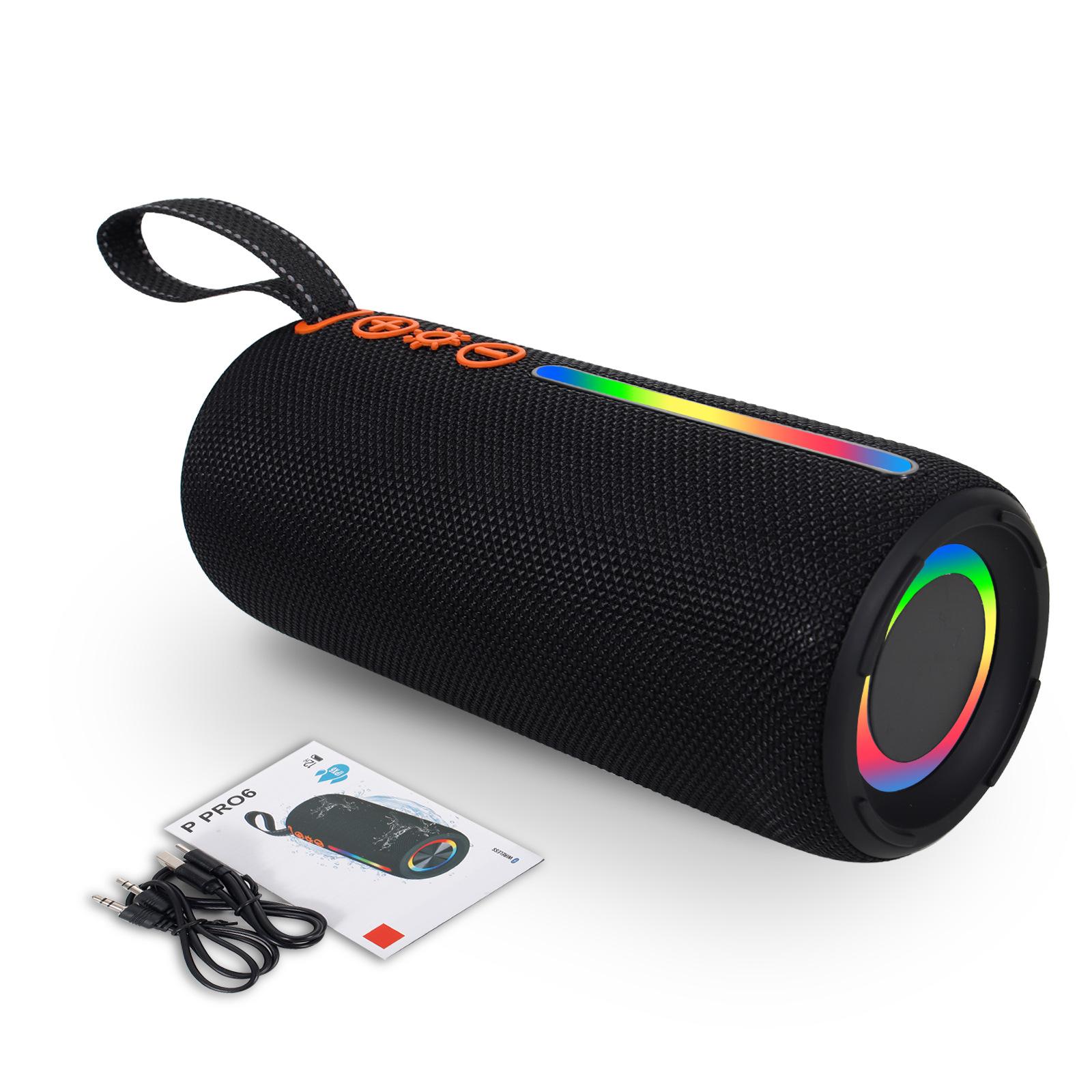 

Bluetooth-динамик портативный уличный портативный бас RGB свет беспроводной аудио оптовая продажа чёрный