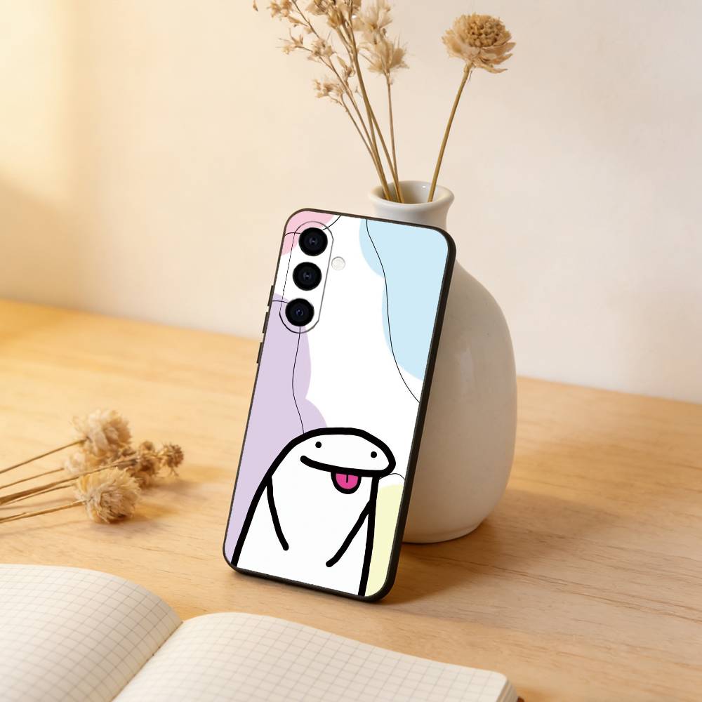 

Cute Celular Flork Funny Phone Case Black Silicone Soft For Samsung Galaxy A73,A72,A71,A70,A53,A52,A51 Samsung a12