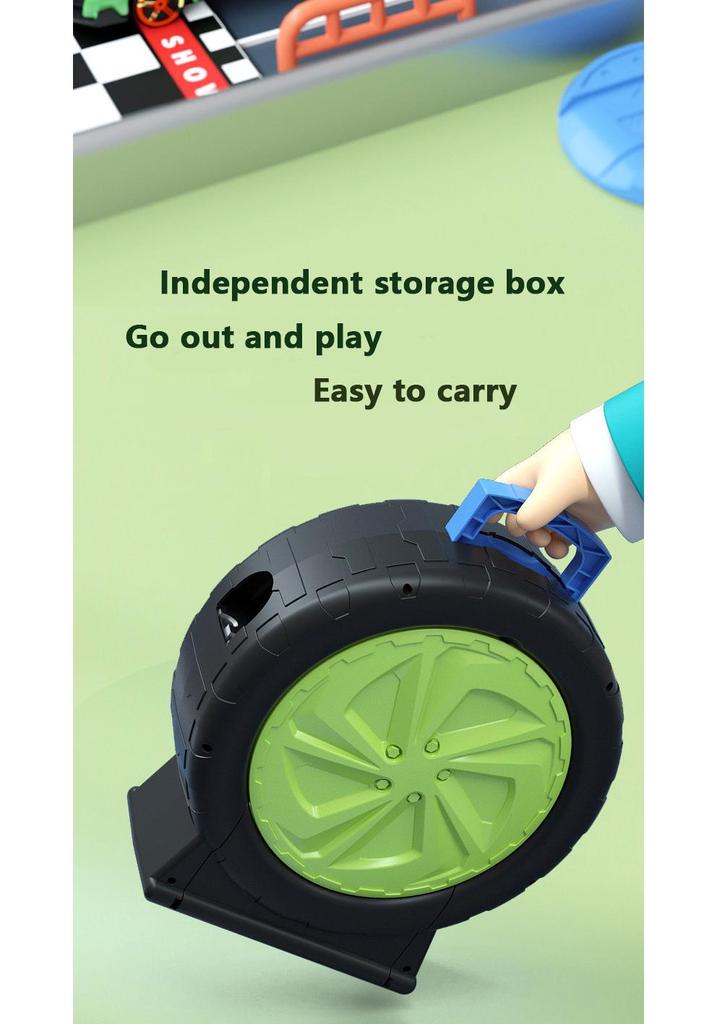 Kids' Mini Car Model with Tracks & Parking Lot - Educational Alloy Toy Gift