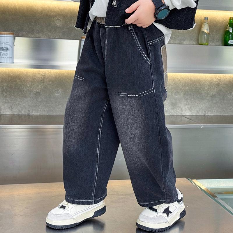 Autumn 2025 Boys' Loose Straight-Leg Jeans - Trendy, Handsome Style